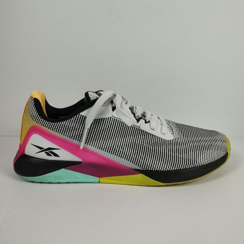 Reebok Nano X1 Grit White Black Pursuit Pink athletic gym trainers womens 10